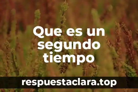 Que es un segundo tiempo