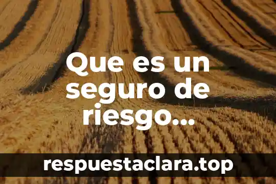 Que es un seguro de riesgo ambiental