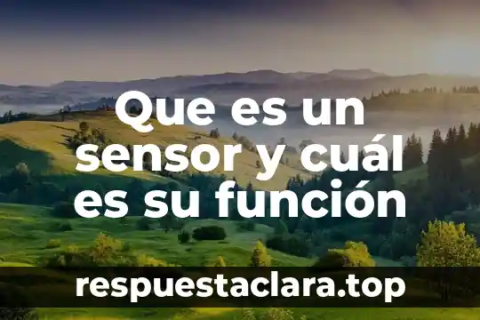 Que es un sensor y cuál es su función
