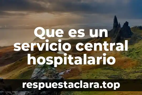 Que es un servicio central hospitalario