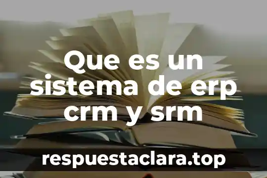 Que es un sistema de erp crm y srm