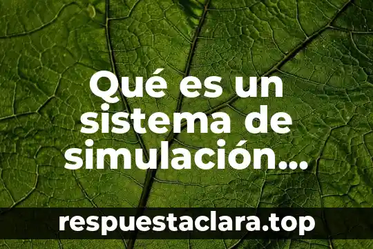 Qué es un sistema de simulación operaciones