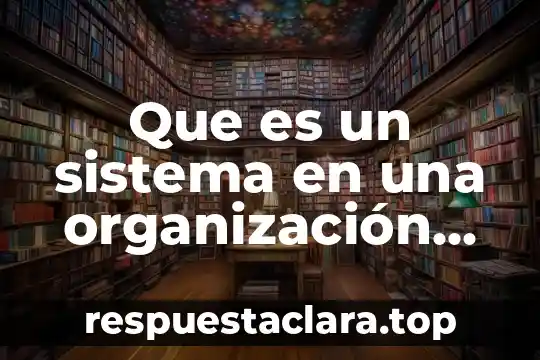 Que es un sistema en una organización social