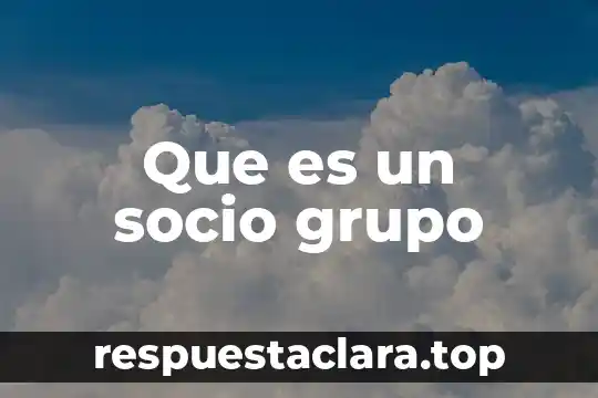 Que es socio familiar 7 Que es un socio grupo