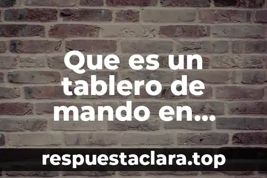 Que es un tablero de mando en excel
