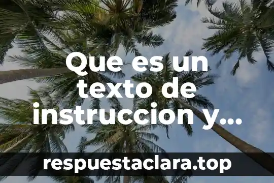 Que es un texto de instruccion y ejemplos