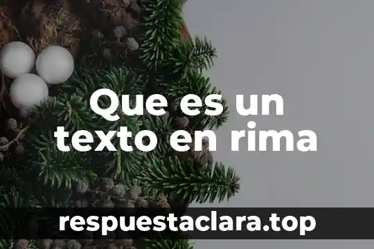 Que es un texto en rima