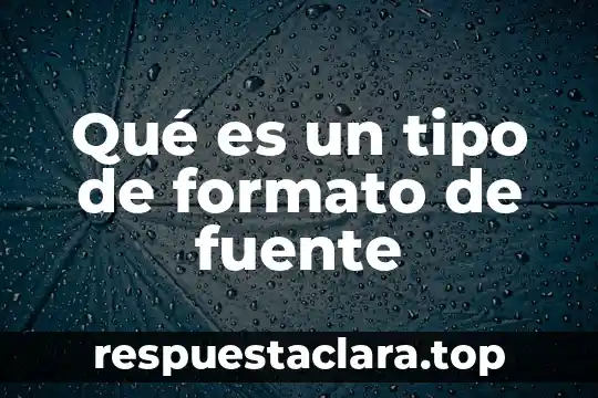 Qué es un tipo de formato de fuente