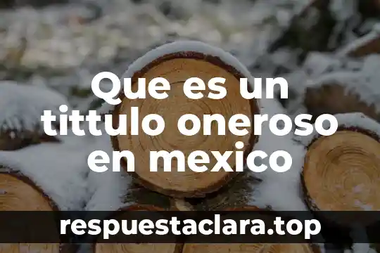 Que es un tittulo oneroso en mexico