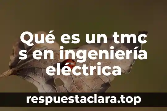 Que es la calidad de energa electrica 4 Qué es un tmc s en ingeniería eléctrica