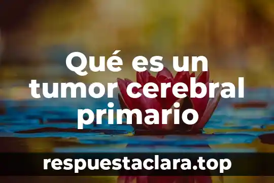 Qué es un tumor cerebral primario