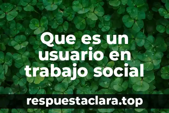 Que es el trabajo como hecho social concepto 6 Que es un usuario en trabajo social