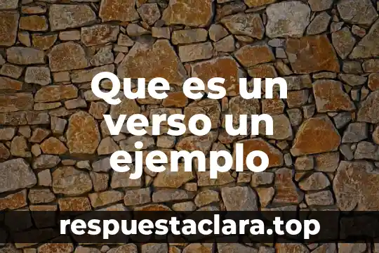 Que es un verso un ejemplo