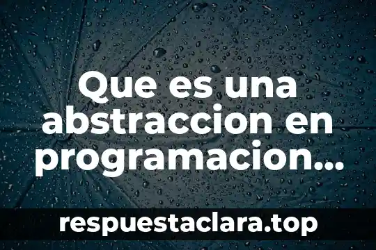 Que es una abstraccion en programacion definicion