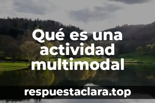Qué es una actividad multimodal