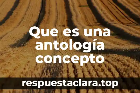 Que es una antología concepto