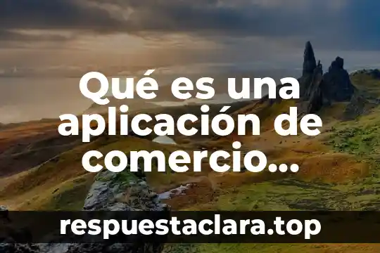 Qué es una aplicación de comercio electrónico