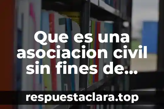 Que es una asociacion civil sin fines de lucro peru