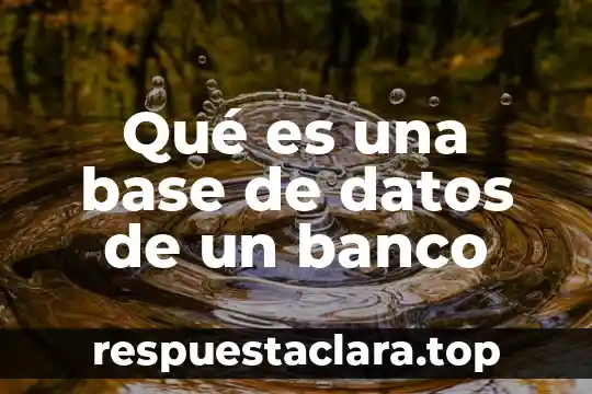 Qué es una base de datos de un banco