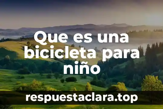 Que es una bicicleta para niño