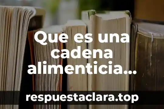 Que es una cadena alimenticia diccionario