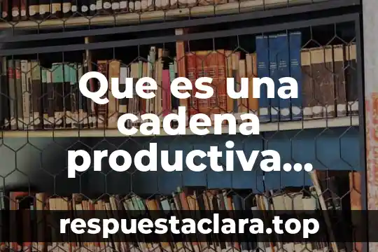 Que es una cadena productiva quimica