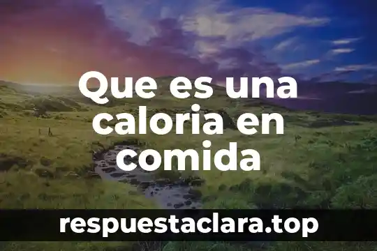 Que es una caloria en comida