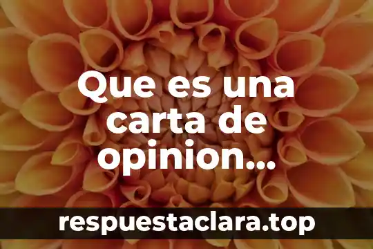 Que es una carta de opinion periodistica