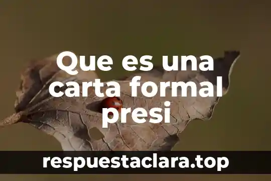 Que es una carta formal presi