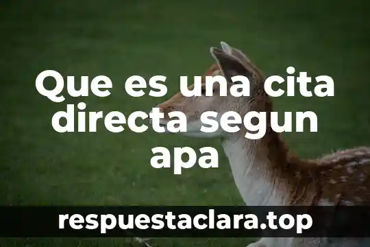 Que es una cita directa segun apa