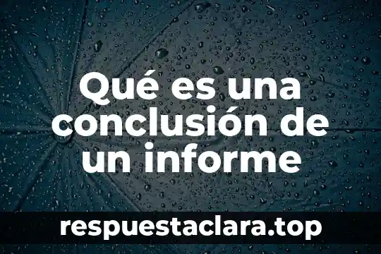 Qué es una conclusión de un informe