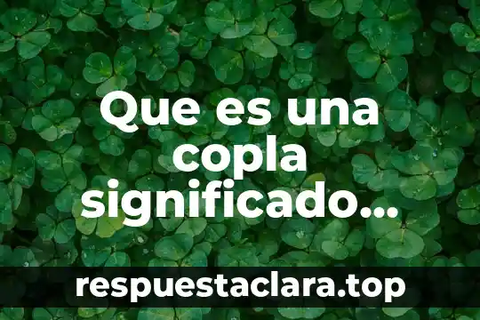 Que es una copla significado para niños de primaria