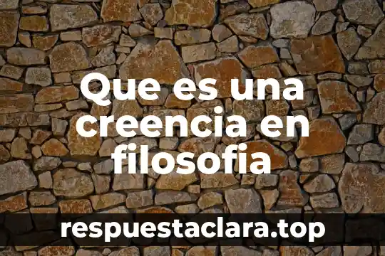 Que es preguntar segun la filosofía 3 Que es una creencia en filosofia