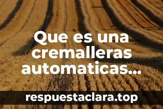 Que es una cremalleras automaticas información