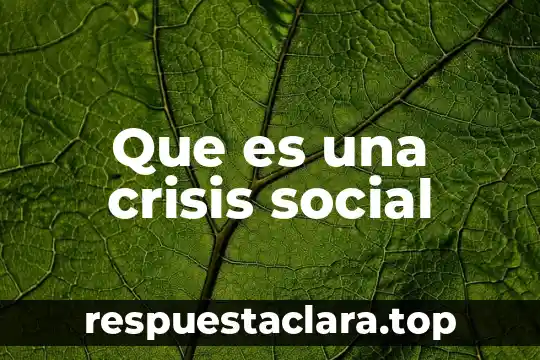 Que es una crisis social