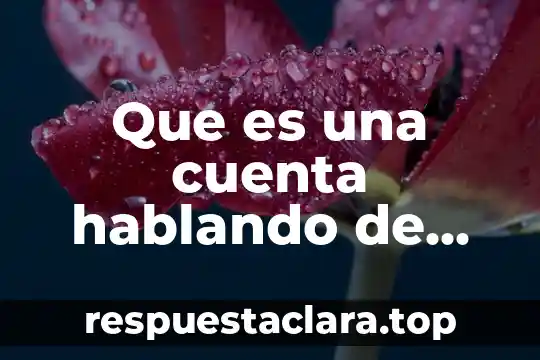 Que es una cuenta hablando de manera contable