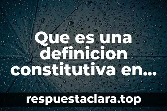Que es una definicion constitutiva en un marco teorico