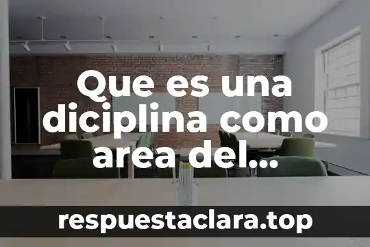 Que es una diciplina como area del conocimiento