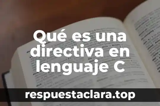 Qué es una directiva en lenguaje C