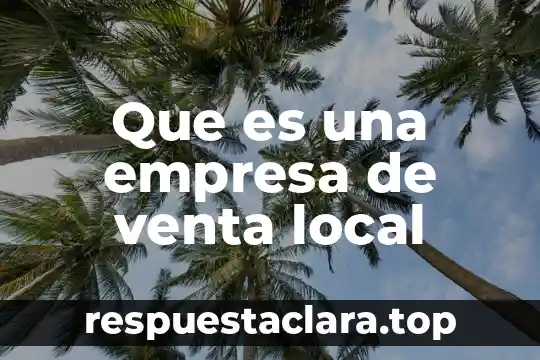 Que es una empresa de venta local