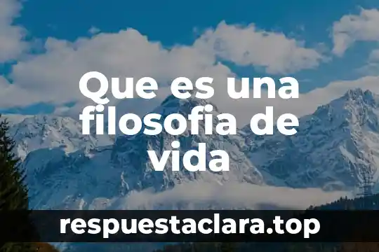 Que es una filosofia de vida