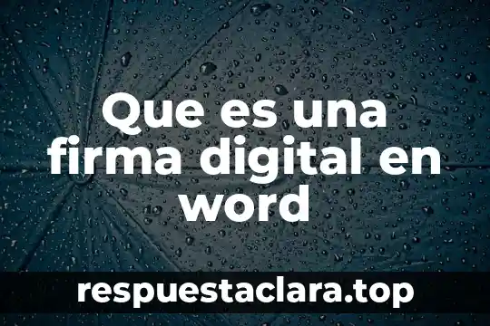 Que es la firma electronica avanzada fea 3 Que es una firma digital en word