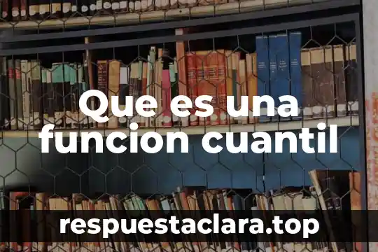 Que es una funcion cuantil