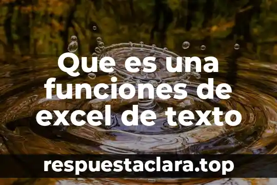 Que es una funciones de excel de texto