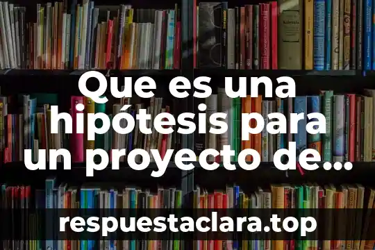 Que es una hipótesis para un proyecto de investigación