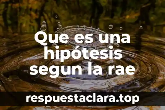 Que es una hipótesis segun la rae