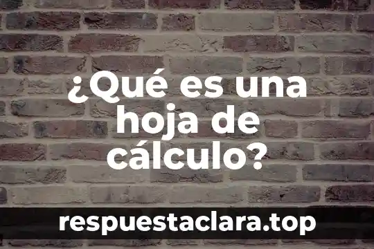 ¿Qué es una hoja de cálculo?