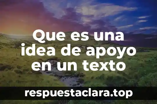 Que es una idea de apoyo en un texto