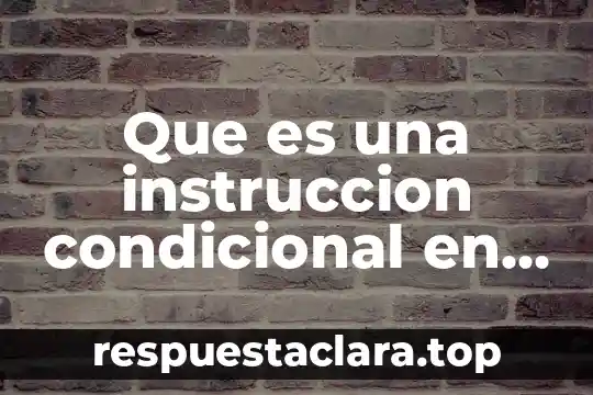 Que es una instruccion condicional en programacion