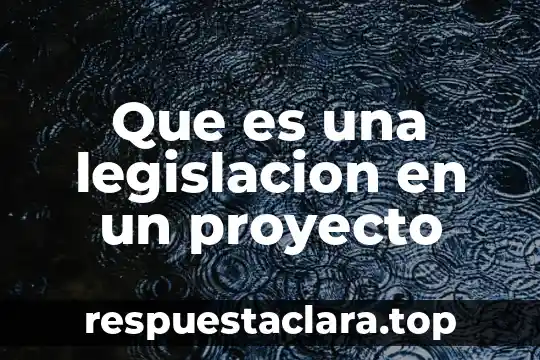Que es una legislacion en un proyecto